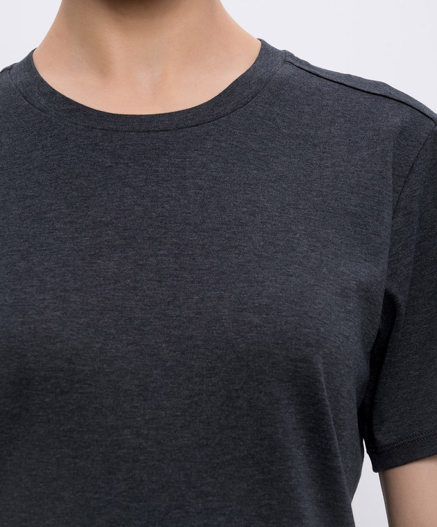 Intoca Серая футболка из хлопка DIOSBASICPOUD442 изображение 4