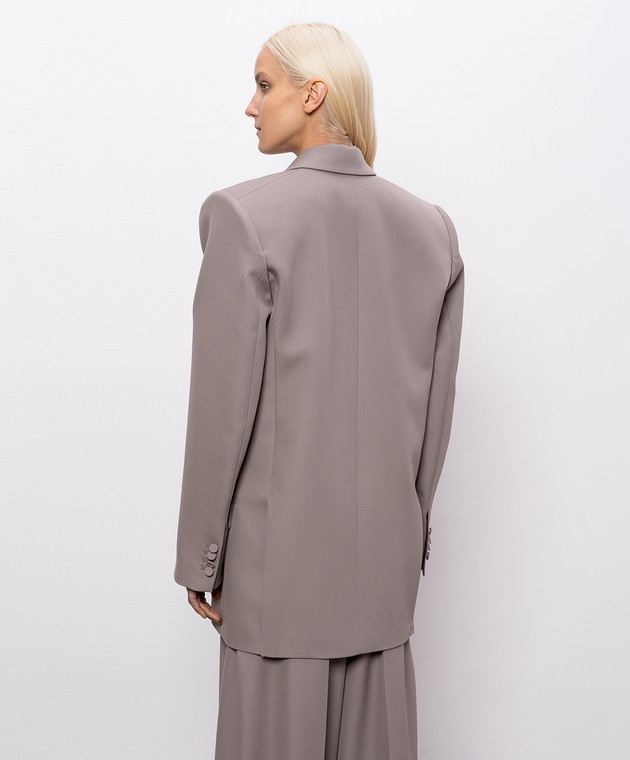 Thierry Mugler Серый двубортный жакет из шерсти 26S1VE04961019 изображение 4