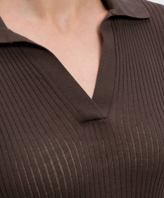 Twinset Коричневый топ в рубчик 261TF3010 изображение 4