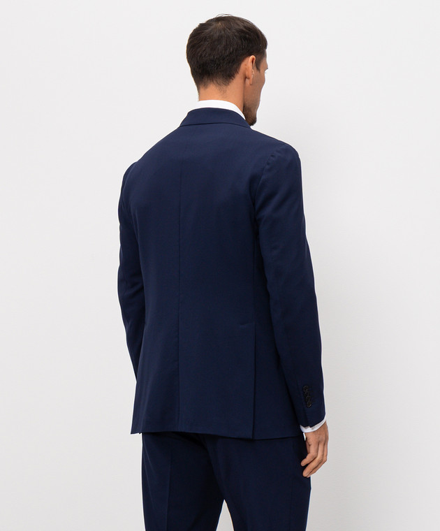 Pini Parma Синій піджак з вовни JALEISUREBL зображення 4