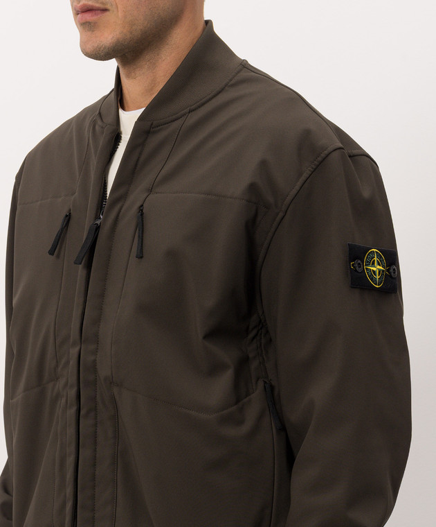 Stone Island Коричневый бомбер с патчем логотипа L2S15Q100006S0B22 изображение 5