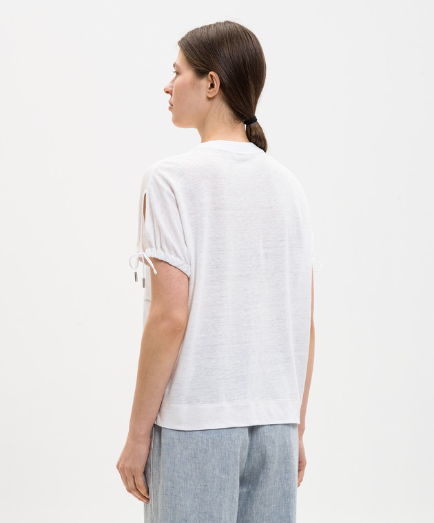 Peserico Белая футболка с леном S06431J02707B изображение 4