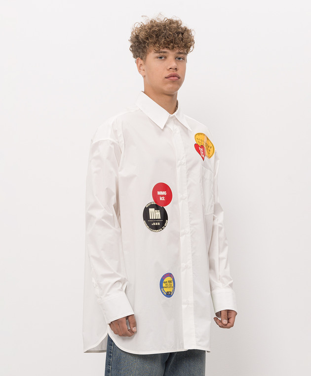 Maison Margiela MM6 Белая рубашка с принтом SH0DT0060M36013 изображение 3