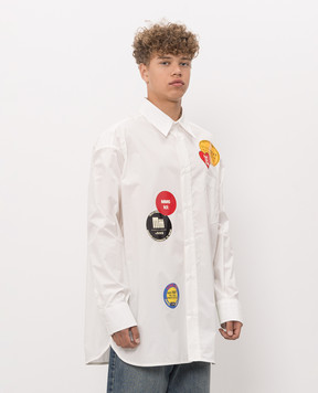 Maison Margiela MM6 Біла сорочка з принтом SH0DT0060M36013