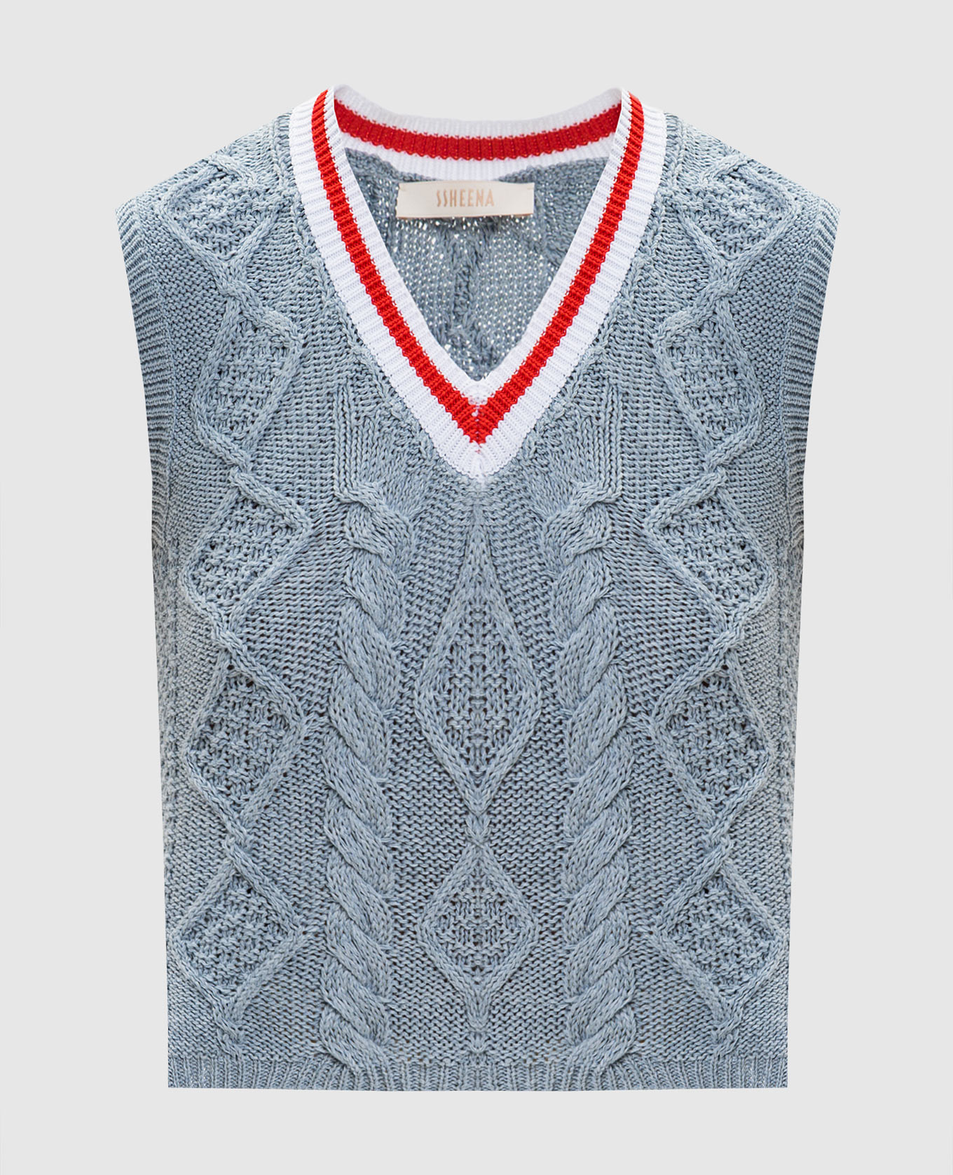 

Серый жилет с узором, Трикотажные