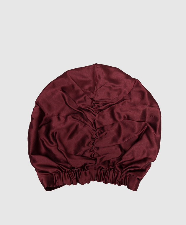 Dore & Rose Шапочка для сну бордового кольору із шовку PREMIUMSILKBONNET зображення 2