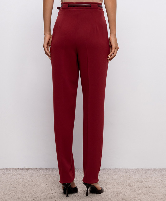 Max Mara Бордовые брюки BIMBA с поясом MSTBIMBA изображение 4