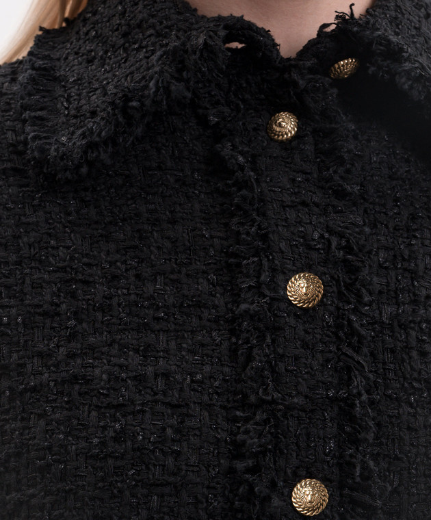 Balmain Чорна твідова сорочка HF1HD005XM07 зображення 5