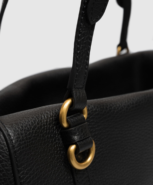 Gianni Chiarini Чорна шкіряна сумка-тоут TERRY з логотипом BS12231COMMGRN зображення 4