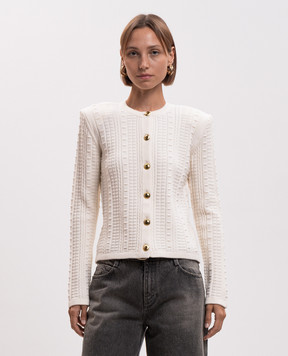 Twinset Кардиган цвета айвори с фактурным узором 262TP3101