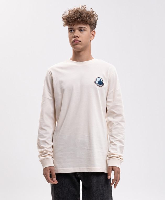 Moncler Бежевый лонгслив с логотипом L20918D0001989B8U изображение 3