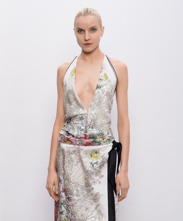 MANTERO 1902 Топ Erita кольору айворі із шовку 1079F0030G0883E зображення 3