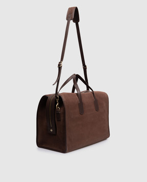 Gianni Chiarini Коричнева замшева дорожня сумка BERLINO з логотипом BSN11629COMMCMPL