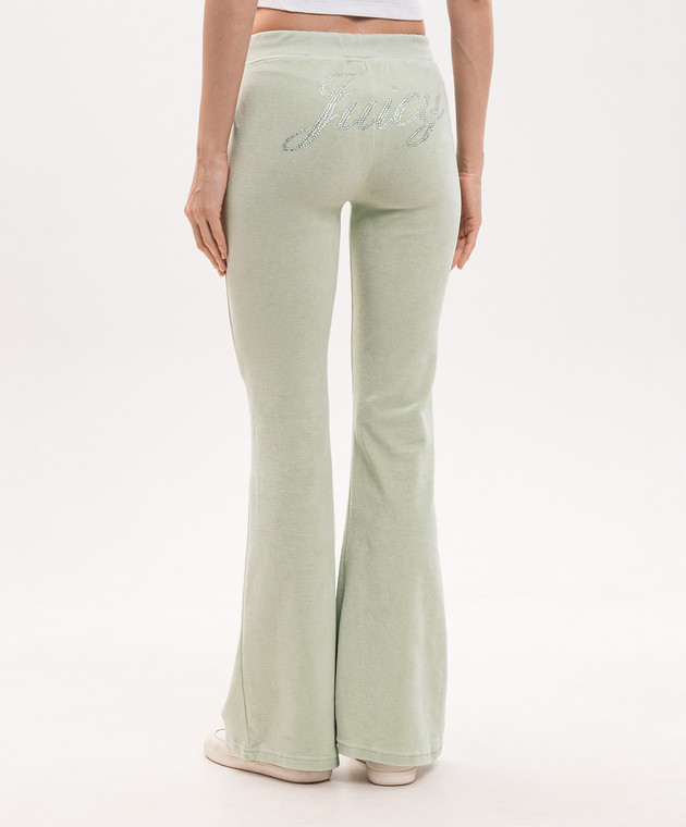 Sporty & Rich Зеленые велюровые спортивные штаны Juicy PA067716689GR33 изображение 4