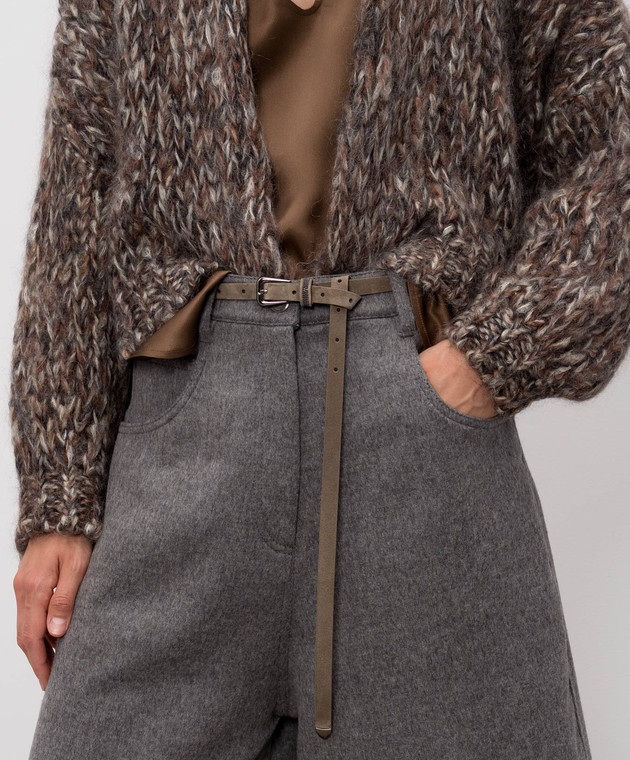 Brunello Cucinelli Коричневий замшевий пояс M0DELC149P зображення 2