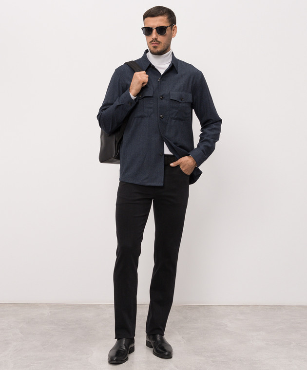 Canali Синя сорочка з вовни AR0347231019 зображення 2