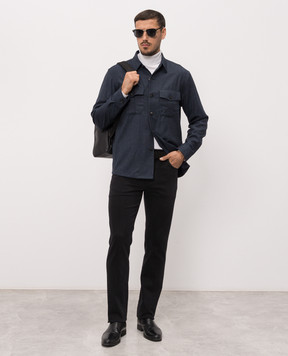 Canali Синя сорочка з вовни AR0347231019