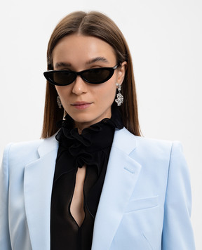 Alexander McQueen Чорні сонцезахисні окуляри Cat Eye 852625J0749