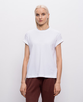 Brunello Cucinelli Біла футболка з ефектом накладання шарів MPT18BD200