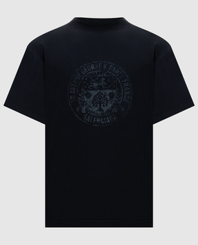 Balenciaga Чорна футболка з принтом 850261TTVV3