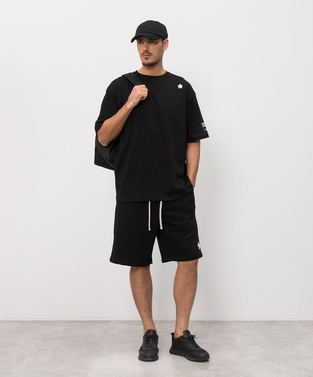 Comme des Fuckdown Чорна футболка з вишивкою емблеми FMS6CFABM01981 зображення 2