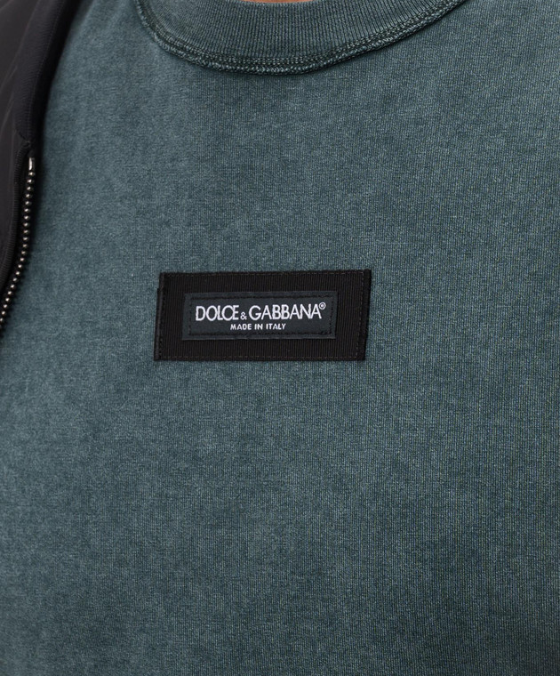 Dolce&Gabbana Зеленая футболка с нашивкой логотипа G8RI4TG7P1O изображение 5