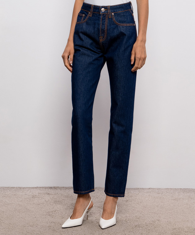 Versace Синие джинсы с логотип патч 10251021A18404 изображение 3
