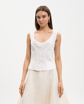 Marc Le Bihan Майка в рубчик цвета айвори 2841