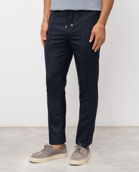 Doriani Cashmere Сині штани з вовни та шовку P196NKF18T196