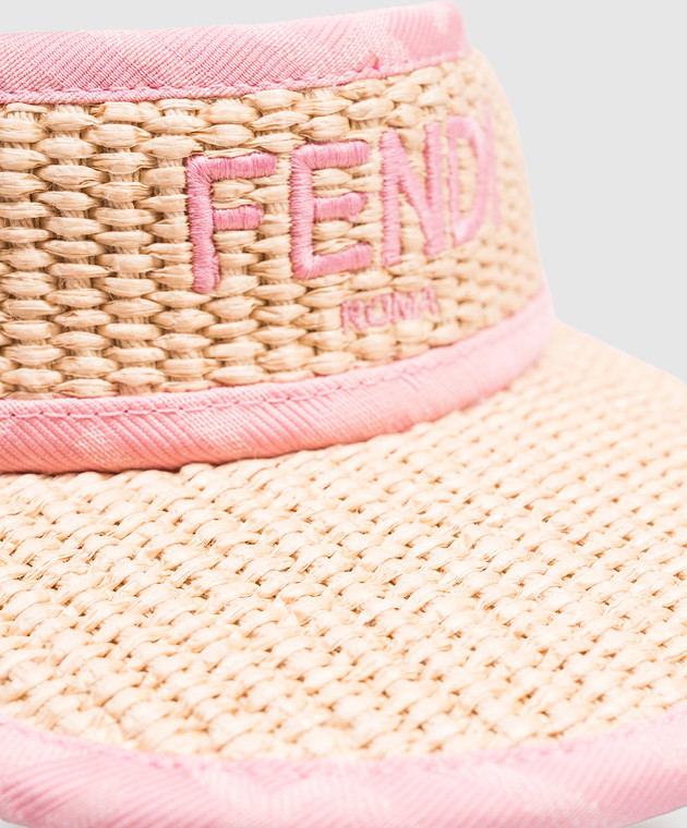 Fendi Бежевая кепка с вышивкой логотипа JUP083AWM3 изображение 3