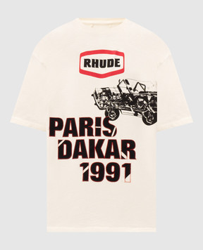 Rhude Футболка цвета айвори Paris Dakar RHPF26TT04012