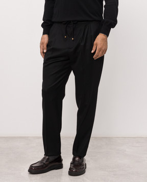 Brunello Cucinelli Штани чорного кольору з вовни ME226E1710