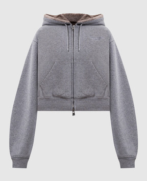 Alexander Wang Серая утепленная спортивная куртка с вышивкой логотипа 1CC4262803