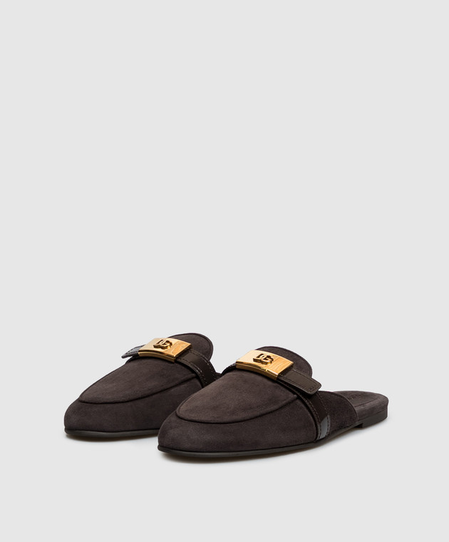 Dolce&Gabbana Коричневые замшевые мюли CI0231A3S71 изображение 2