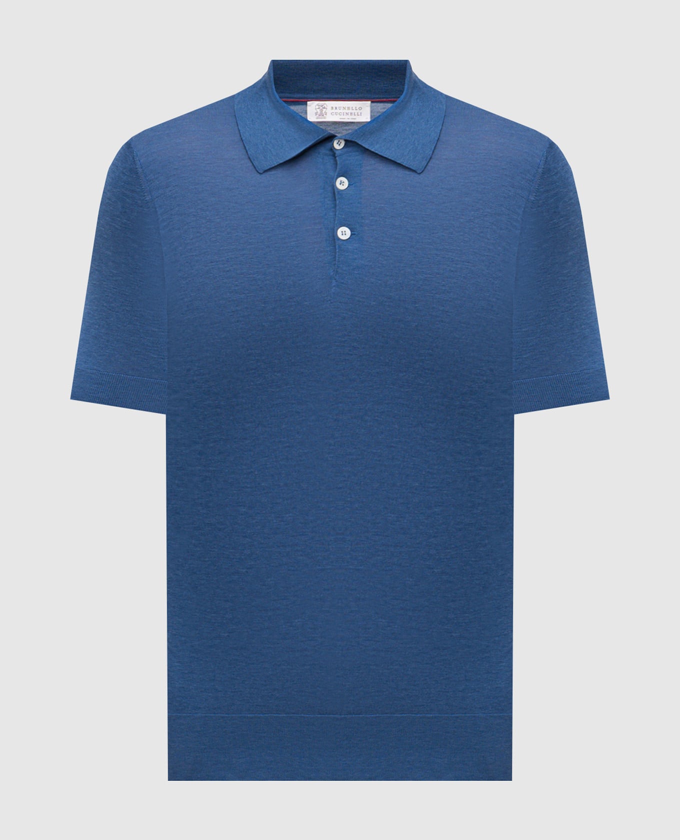 Синее поло с шелком