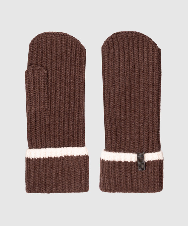 Brunello Cucinelli Коричневые перчатки из кашемира M12504999