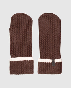 Brunello Cucinelli Коричневые перчатки из кашемира M12504999