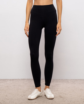Sporty & Rich Черные леггинсы с контрастным логотипом PA00288315BA01