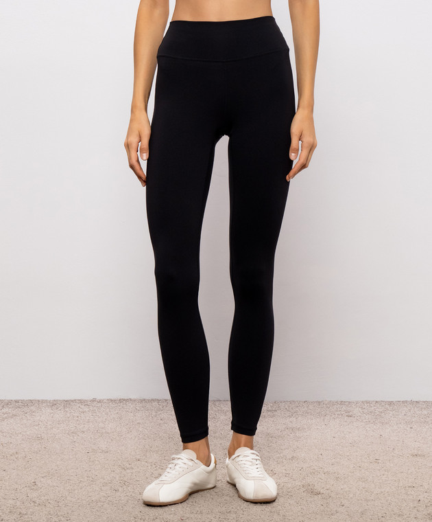 Sporty & Rich Черные леггинсы с контрастным логотипом PA00288315BA01 изображение 3