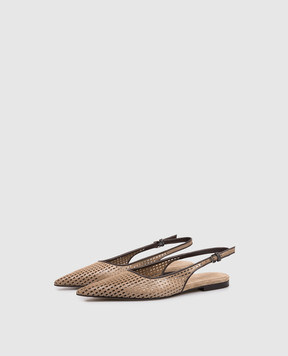 Brunello Cucinelli Коричневі замшеві слінгбеки MZDVC3179