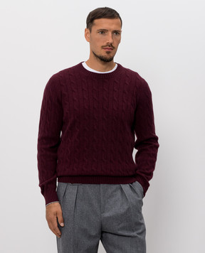 Brunello Cucinelli Бордовый свитер из кашемира M22707200