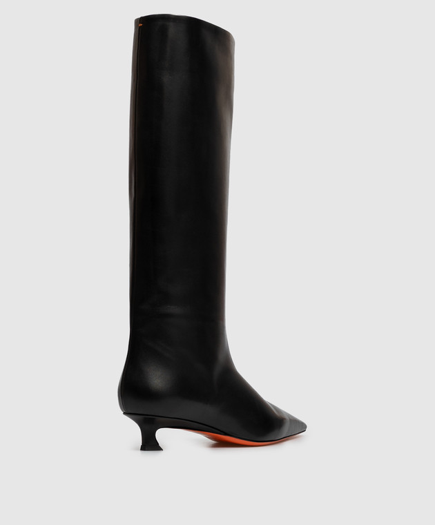 Santoni Чорні шкіряні чоботи WSTI72407HI2NXUY зображення 3