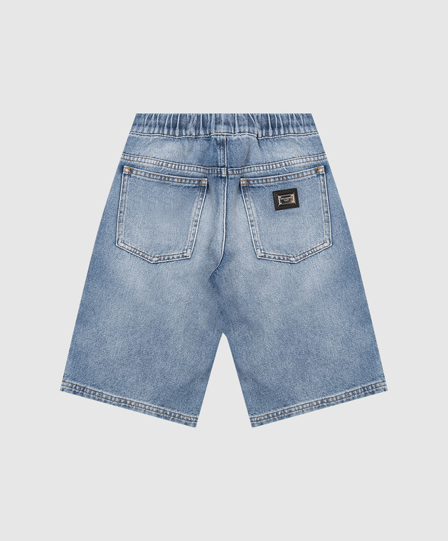 Dolce&Gabbana Дитячі сині джинсові шорти з гравіюванням логотипа L43Q69LDD8336 зображення 2