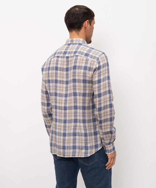 Florentino Рубашка из льна в клетку 126720612860 изображение 4