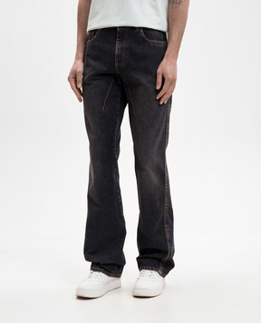 Off-White Чорні джинси з ефектом потертості 44XYA195S26D003