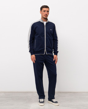 Stefano Ricci Синій спортивний костюм з вишивкою K919077R31T26211P3D