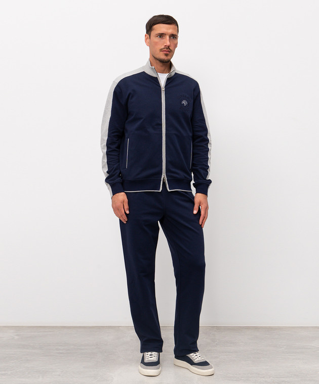 Stefano Ricci Синий спортивный костюм с вышивкой K919077R31T26211P3D изображение 3