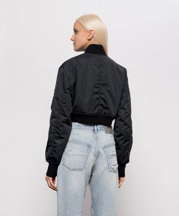 Balenciaga Чорний укорочений бомбер A0029MTTO29 зображення 4