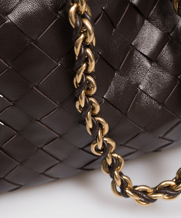 Bottega Veneta Коричнева шкіряна сумка-кісет Notte 844626V3IV0 зображення 4