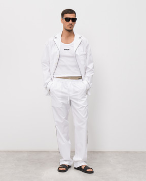 Dolce&Gabbana Біла сорочка в піжамному стилі в клітинку G5OI9TFU5YX